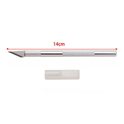 Precision Metal Paper Cutting Knife with 5 Spare Blades, X-Acto Style Pen, Cutter