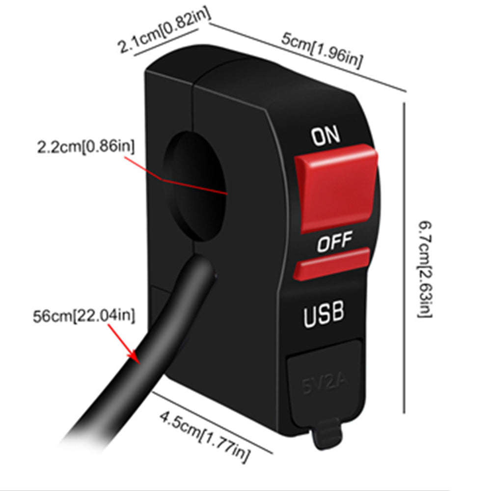 Mobile Charger with Switch – 5V 2A, 22mm – Power Your Devices Anywhere