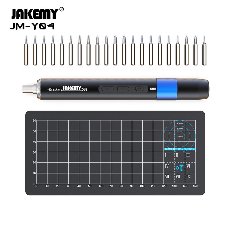 25-in-1 Electric Precision Screwdriver Set with 21 Magnetic Bits & 4 LED Lights for Electronics Repair