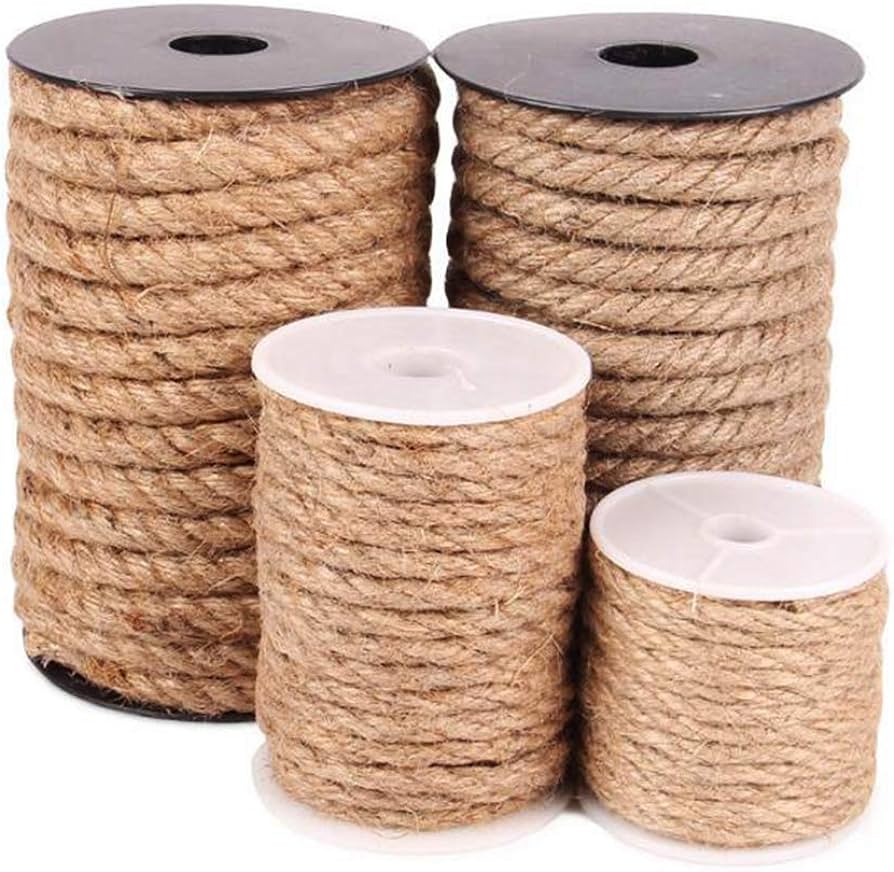 Thin Jute Rope – Simple Brown Jute Thread for Crafting & DIY Projects