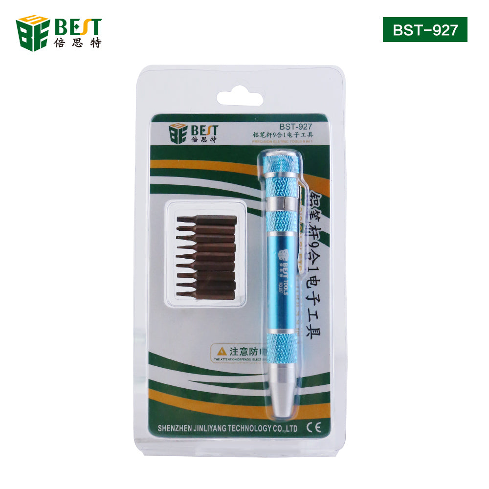 BESTOOL Precision Multibit Pocket Pen Screwdriver Set with 9 Assorted Bits – Compact & Versatile Tool for Fine Repairs