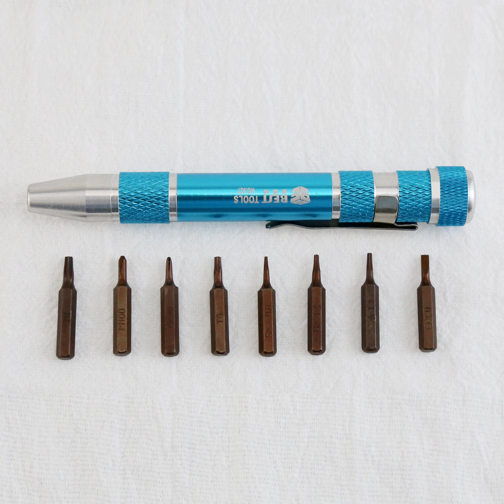 BESTOOL Precision Multibit Pocket Pen Screwdriver Set with 9 Assorted Bits – Compact & Versatile Tool for Fine Repairs