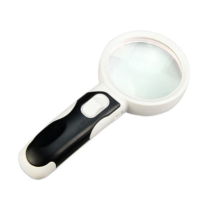 High-Quality Handheld LED Magnifier with Optical Glass Lens - Illuminated Jeweler's Loupe for Precise Inspection