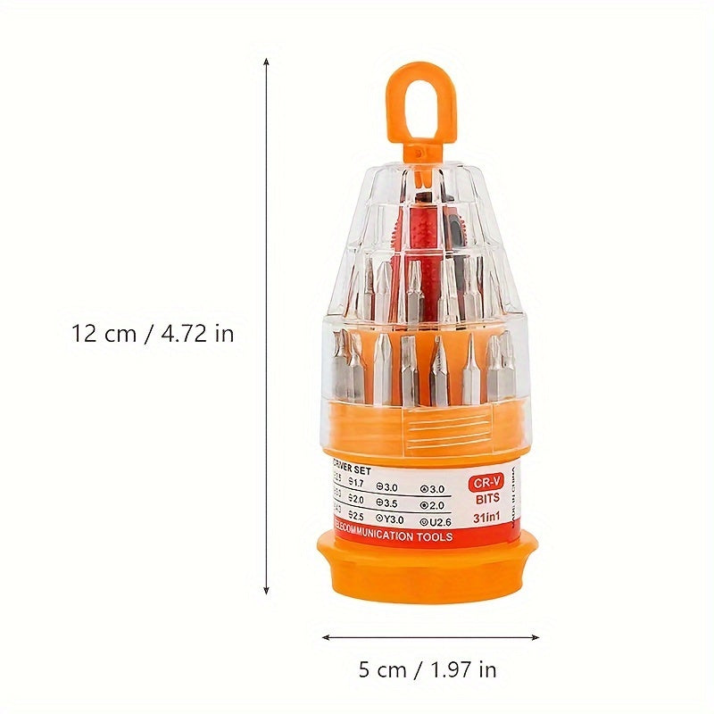 31-in-1 Precision Screwdriver Set with CRV Bits and Holder for Mobile, Laptop, Camera, and Eyeglass Repairs