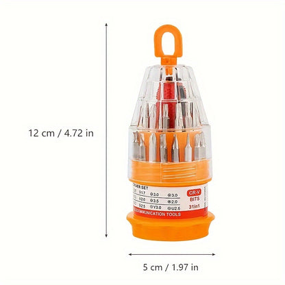 31-in-1 Precision Screwdriver Set with CRV Bits and Holder for Mobile, Laptop, Camera, and Eyeglass Repairs