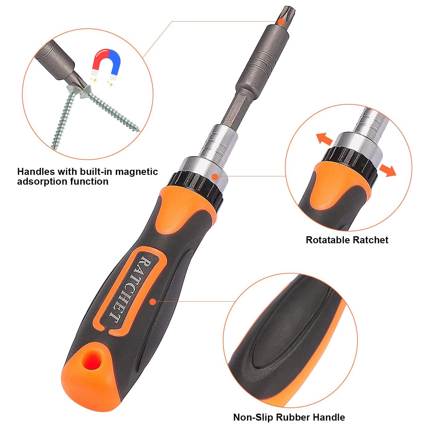 38-in-1 Multi-Functional Screwdriver Bit Set with Ratchet Handle, Sockets & Bits, and Tool Box