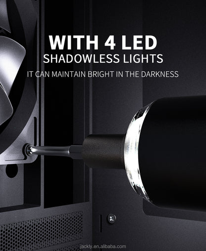 25-in-1 Electric Precision Screwdriver Set with 21 Magnetic Bits & 4 LED Lights for Electronics Repair