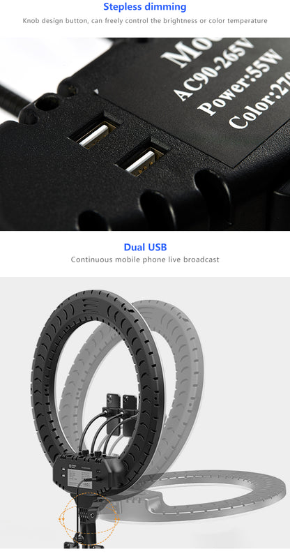 14-21 Inch LED Ring Lights for Photography & Beauty with Tripod Stand – RL18, RL21, Big Beauty Makeup Lights for TikTok & Content Creators