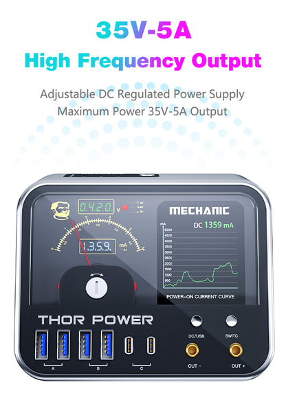MECHANIC THOR POWER Intelligent Digital Diagnostic Power Supply Lot - Adjustable DC Regulated Power Supply for Programming & Diagnostics