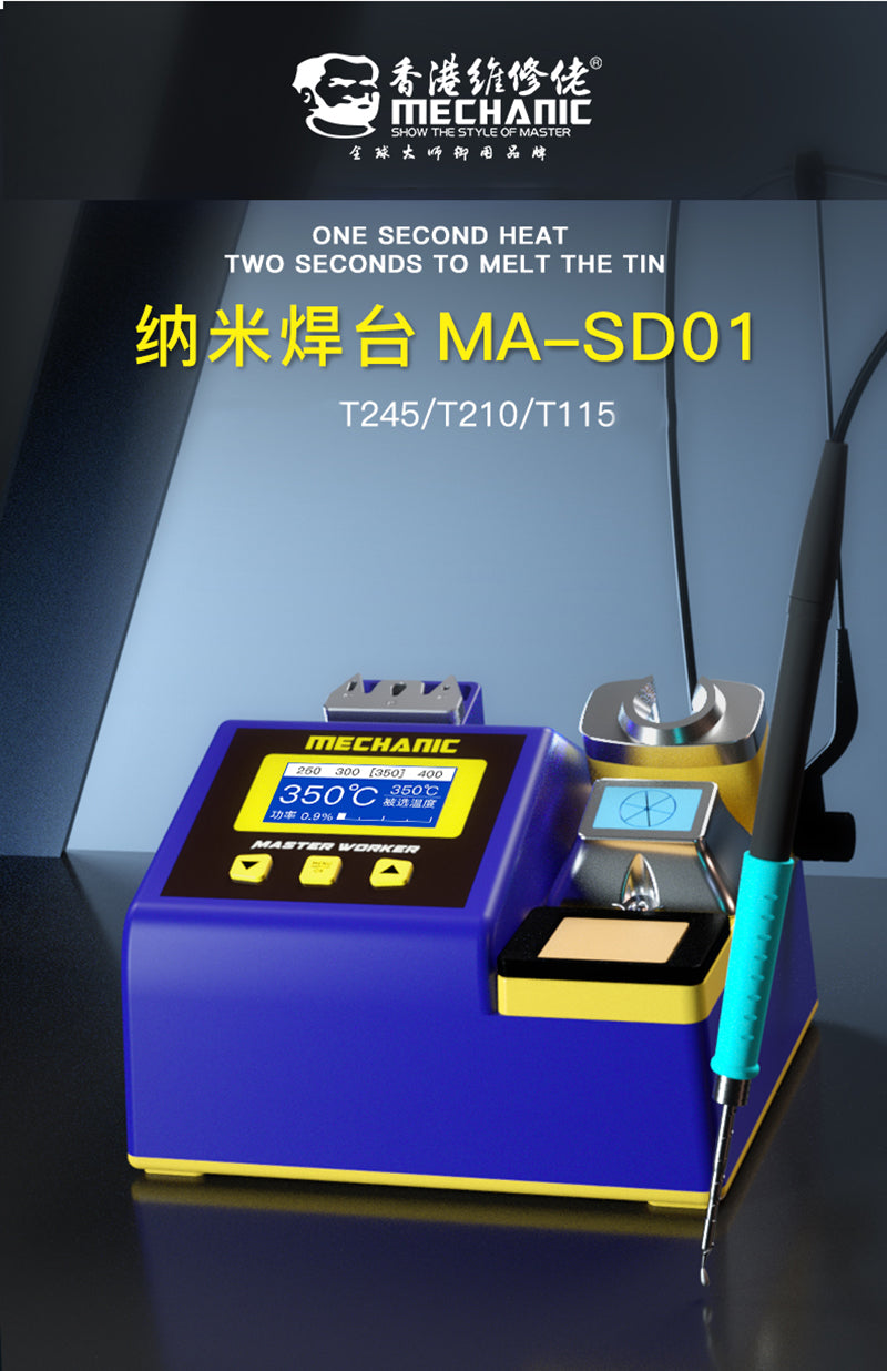 MECHANIC Intelligent Temperature Control Anti-static Nano Soldering Station MA-SD01 – Mobile Phone Motherboard Repair Tool