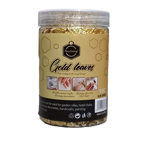 Keep Smiling 10g Gold Foil Flakes - Premium Imitation Leaf for Crafts & DIY Projects