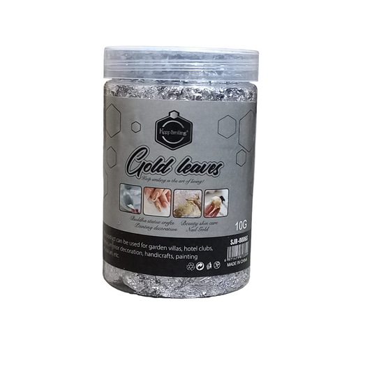 Keep Smiling 10g Silver Foil Flakes - Premium Imitation Leaf for Crafts & Art Projects