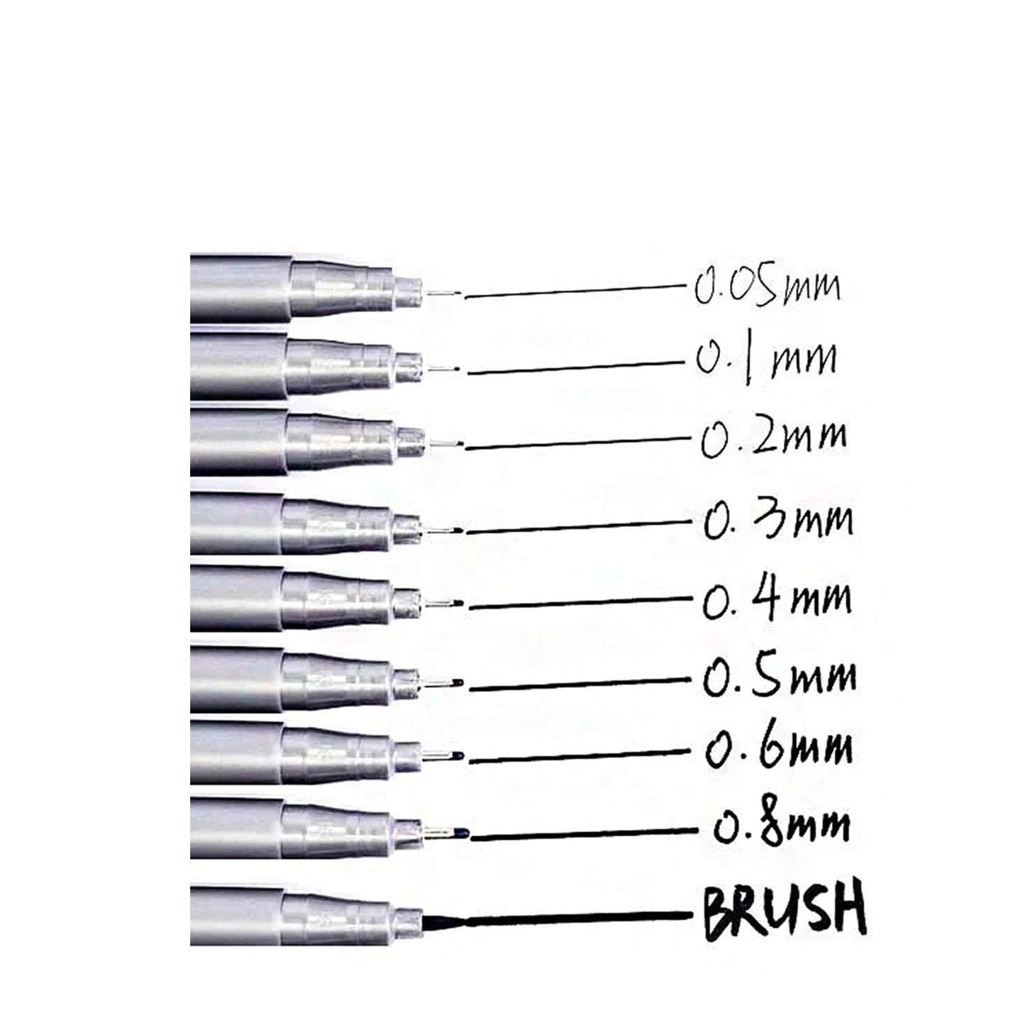"Keep Smiling Pigment Liner Set of 9pcs (0.1 to 0.8mm) – Fine Liner Drawing Pens for Arts & Crafts"
