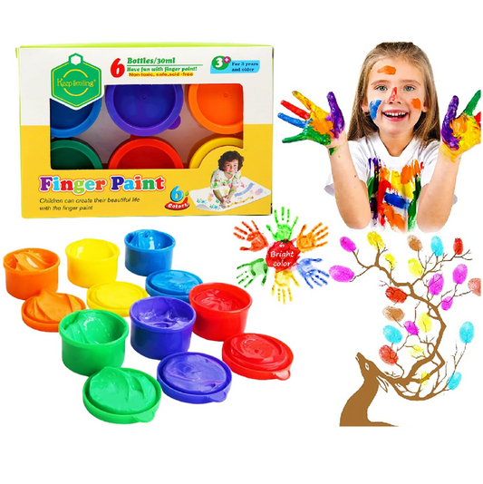 Keep Smiling Washable Finger Paint – 6 Non-Toxic Colors for Kids, Safe & Fun Art Supplies