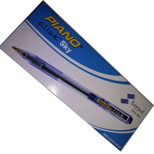 PIANO Click Sky Ball Pen - Pack of 10, Smooth Writing & Click Mechanism