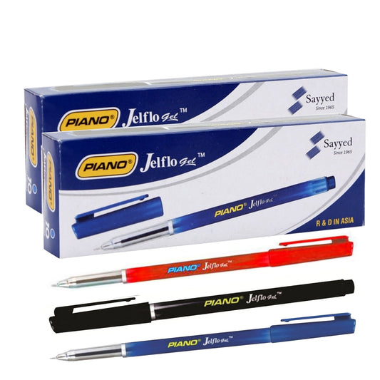 PIANO Jelflo Ball Point Pens - Pack of 10 Pcs, Smooth Writing