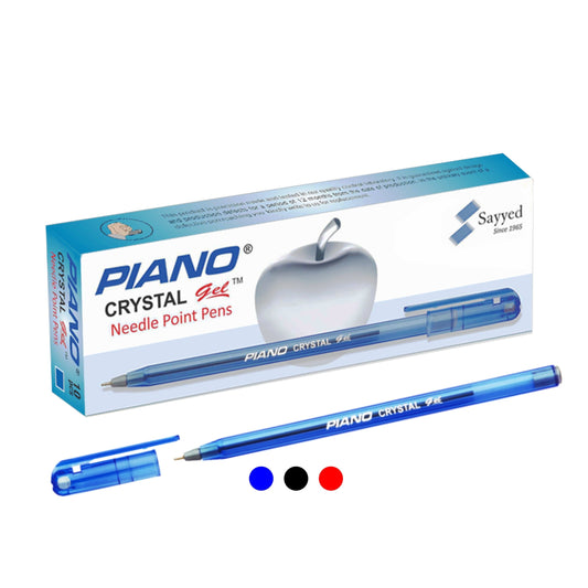 Piano Crystal Gel Pen - Pack of 10, Vibrant Colors & Smooth Writing