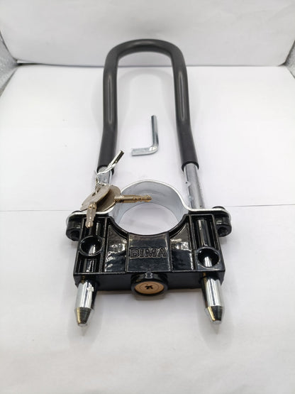 Advanced Bike Security: Universal Front Wheel Lock & Belta Motorcycle Shock Lock