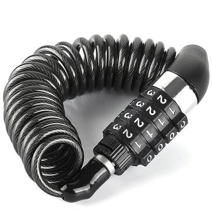 Universal 4-Digit Password Wire Lock – Anti-Theft Smart Security Cable for Motorbikes, Bicycles, and Helmets