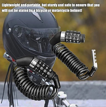 Universal 4-Digit Password Wire Lock – Anti-Theft Smart Security Cable for Motorbikes, Bicycles, and Helmets
