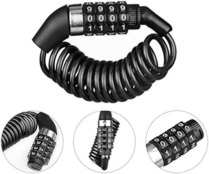 Universal 4-Digit Password Wire Lock – Anti-Theft Smart Security Cable for Motorbikes, Bicycles, and Helmets