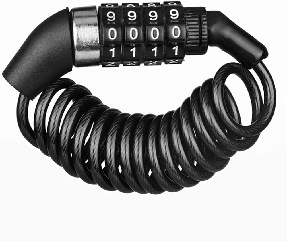 Universal 4-Digit Password Wire Lock – Anti-Theft Smart Security Cable for Motorbikes, Bicycles, and Helmets
