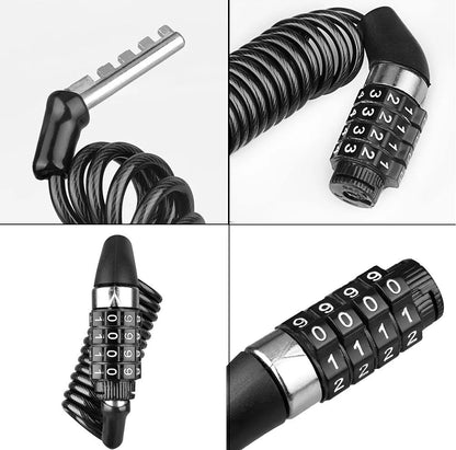 Universal 4-Digit Password Wire Lock – Anti-Theft Smart Security Cable for Motorbikes, Bicycles, and Helmets