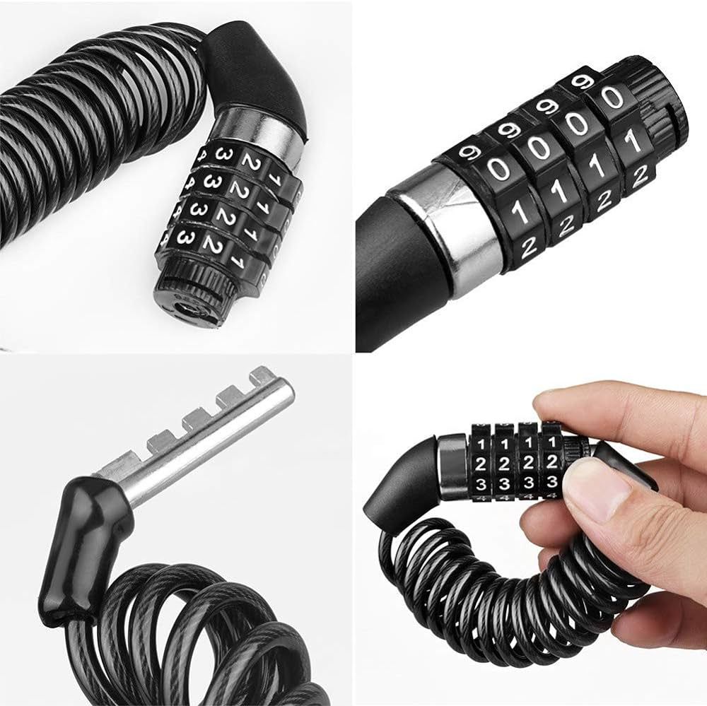 Universal 4-Digit Password Wire Lock – Anti-Theft Smart Security Cable for Motorbikes, Bicycles, and Helmets