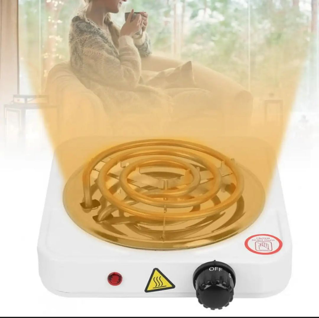 Electric Single Stove Burner - Stainless Steel Hot Plate with Adjustable Temperature, 1000W, Low Voltage, Quick Heating