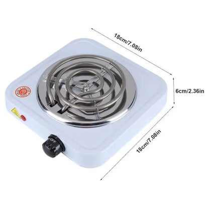 Electric Single Stove Burner - Stainless Steel Hot Plate with Adjustable Temperature, 1000W, Low Voltage, Quick Heating