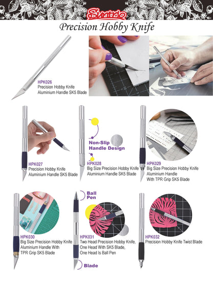 Precision Metal Paper Cutting Knife with 5 Spare Blades, X-Acto Style Pen, Cutter