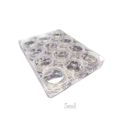 Sets of Multipurpose Calligraphy Ink Pot Jar, Clear Transparent Round Containers for Cosmetics, and Travel - 5ml/10ml/20ml, 5gm/10gm/20gm