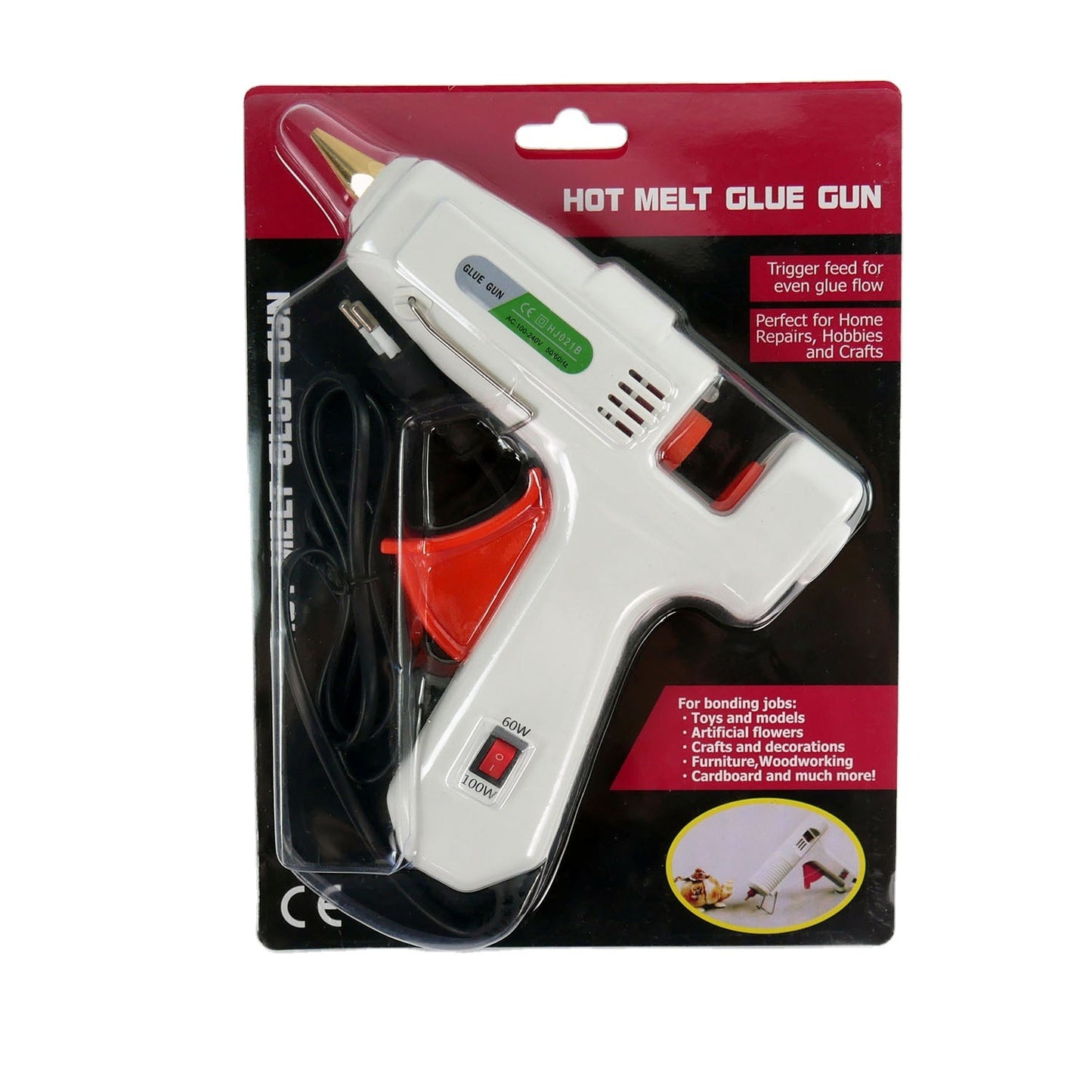 2-in-1 Hot Glue Gun with Fast Heat-Up, Dual 60W/100W Modes, Anti-Drip Nozzle, and Heat-Resistant Cap – Perfect for Home, Office & Industrial Use