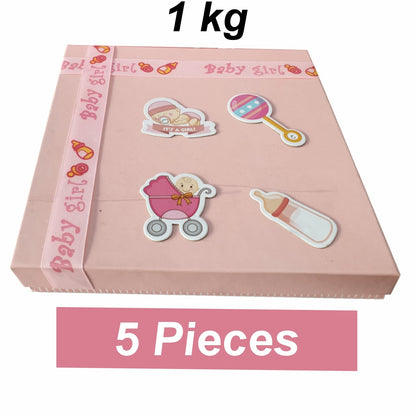 1/4, 1/2, 1 Kg New Born Baby Gift Boxes With Butter Paper / Sweet Box / Gift Box / Mithai Box / 250/500/1000 grams Baby Girl/Pink Box, Baby Boy/Blue Box