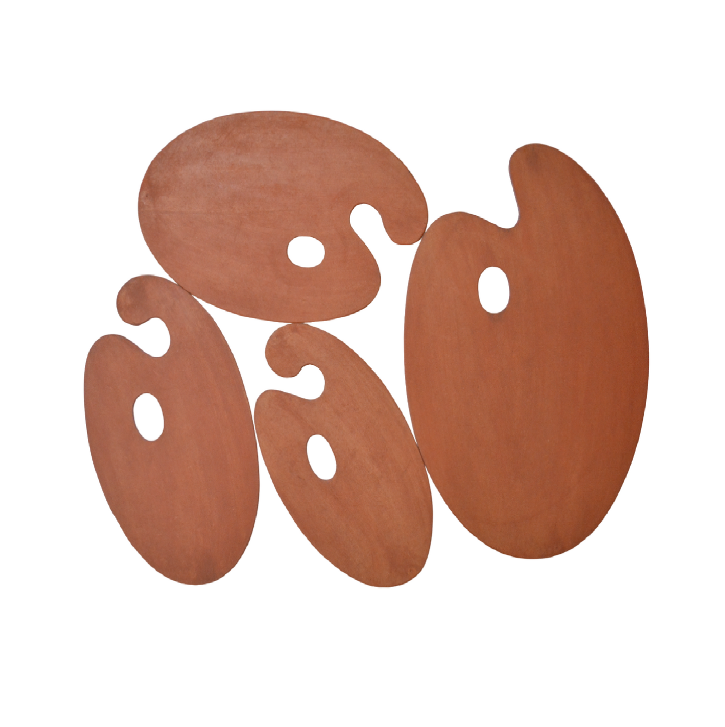 Wooden Oval Painting Palette - Natural Wood with Holes for Oil Painting