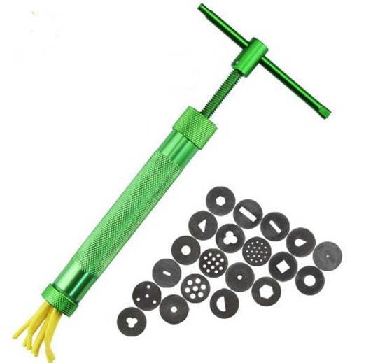 YG21 Easy Sugar Paste Extruder Tool Set: 20 Tips for Cake Decorating, Fondant Art, and Polymer Clay Sculpting