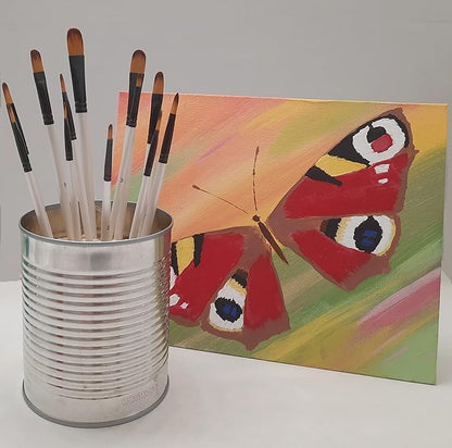 Pack Of 12 Filbert Artist Paint Brushes