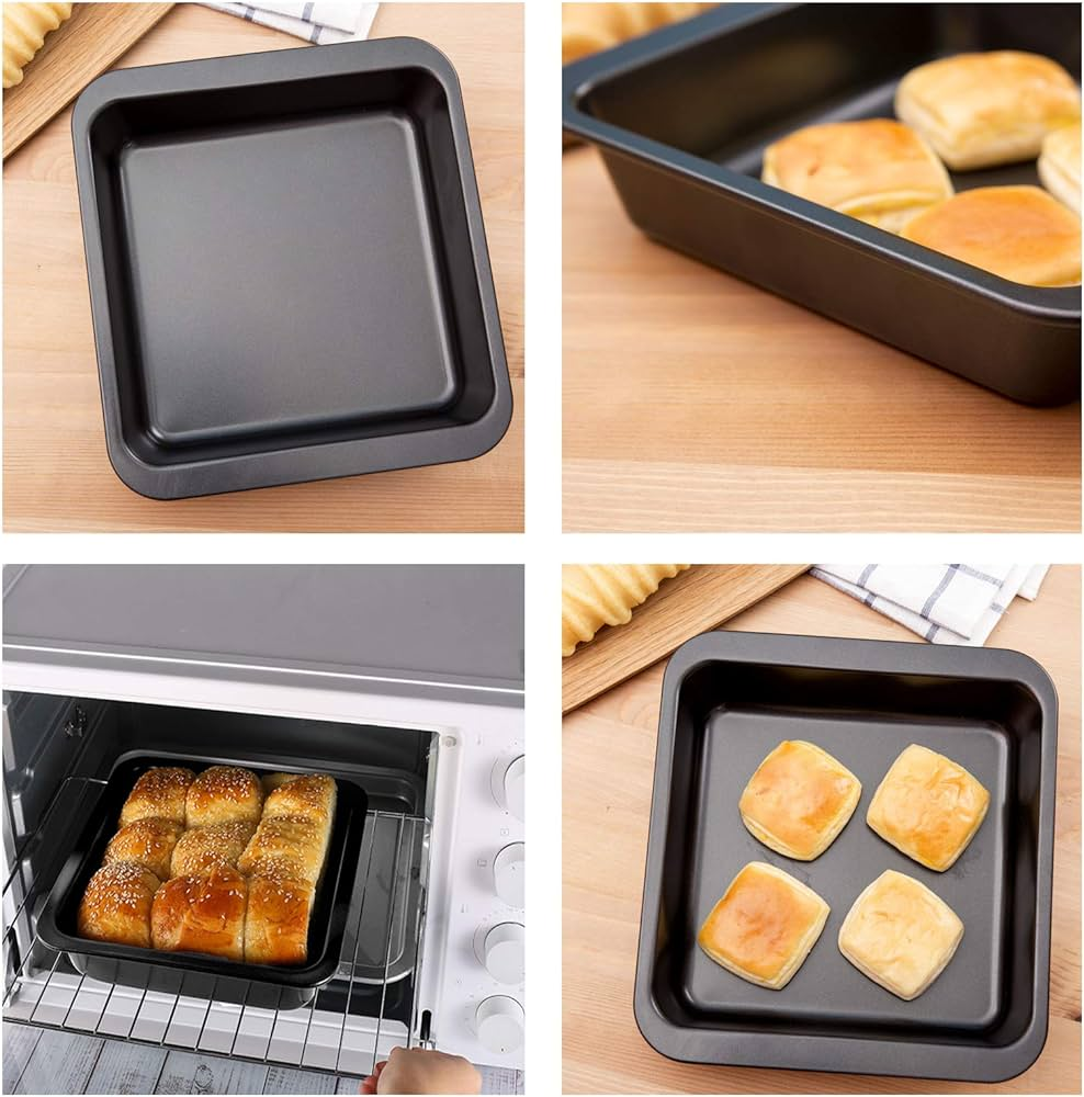 9x9 Inch Non-Stick Baking Pan - Square Cake, Pizza, Brownie, and Bread Mold