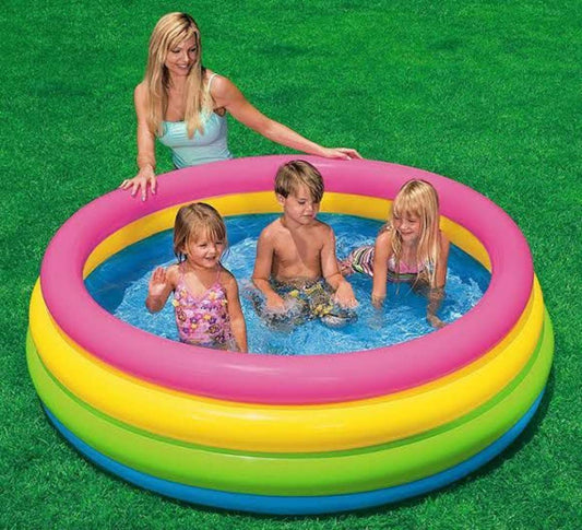 Intex 57422 + 58" x 13" + Sunset Glow Pool Bestway Fill N Fun-Play Inflatable Swimming Pool for Kids Baby Bath Tub