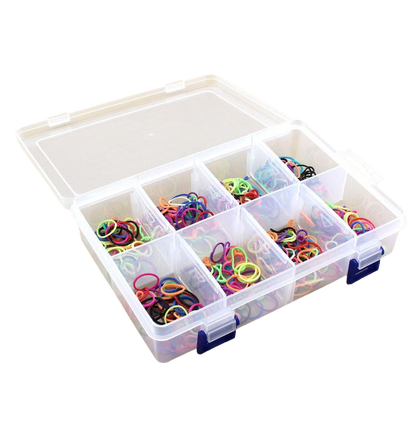 Plastic Organizer Box 8 Grids Clear Storage Container for Jewellery, Tools & Medicine