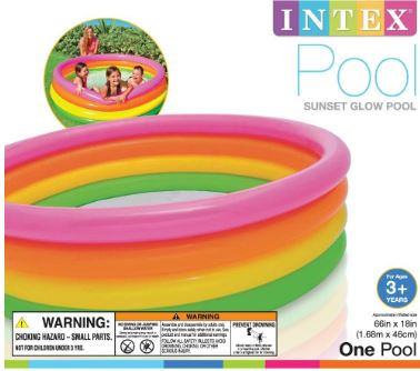 [Model Name] + 66" x 18" + Sunset Glow 4-Ring Inflatable Swimming Pool for Kids