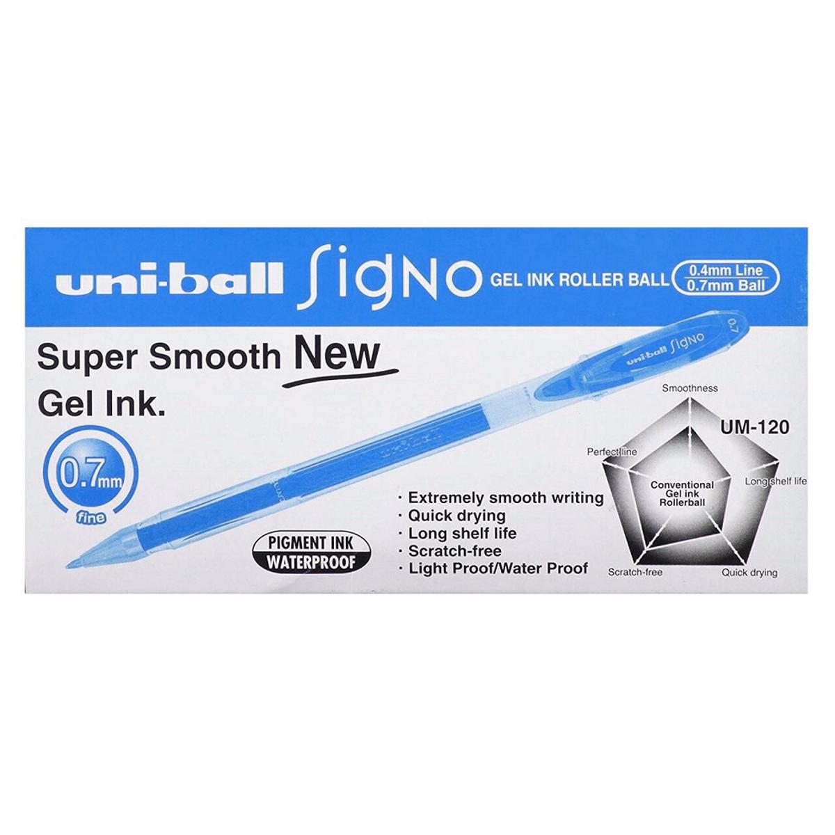 Uni Ball Pen Signo Gel Pen 0.7mm Pack of 12 UM 120 Pen Uniball