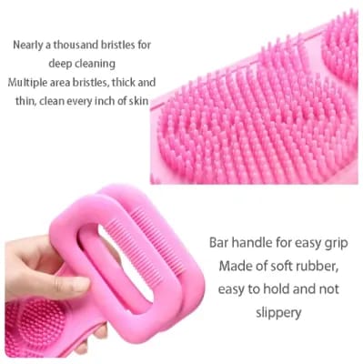 Silicone Bath Body Brush - Exfoliating & Massage Strap for Shower Cleaning