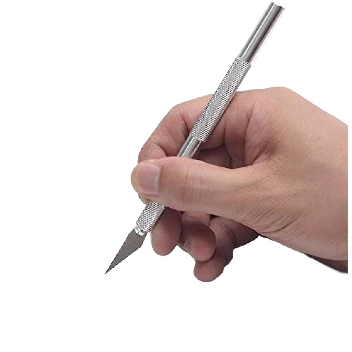 Precision Metal Paper Cutting Knife with 5 Spare Blades, X-Acto Style Pen, Cutter