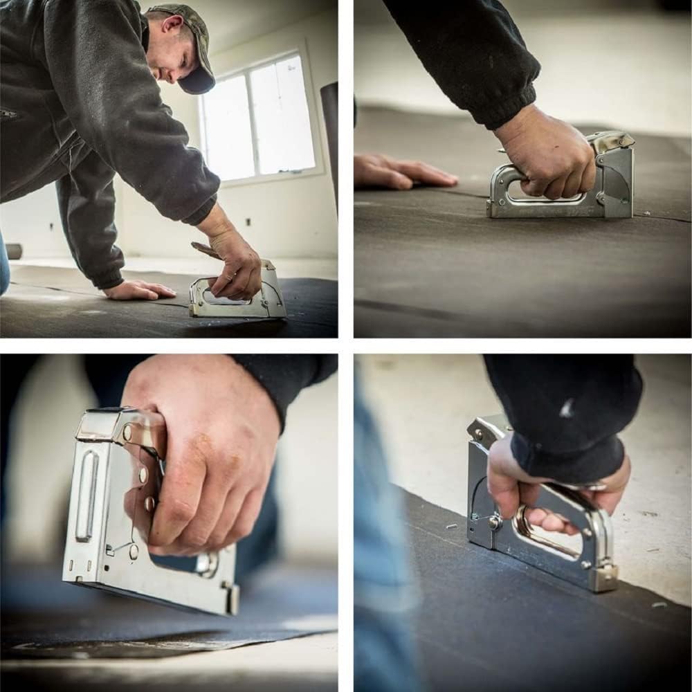 3-in-1 Heavy Duty Manual Staple Gun - Upholstery, Canvas Stretching, Carpentry & Furniture Repair Tool