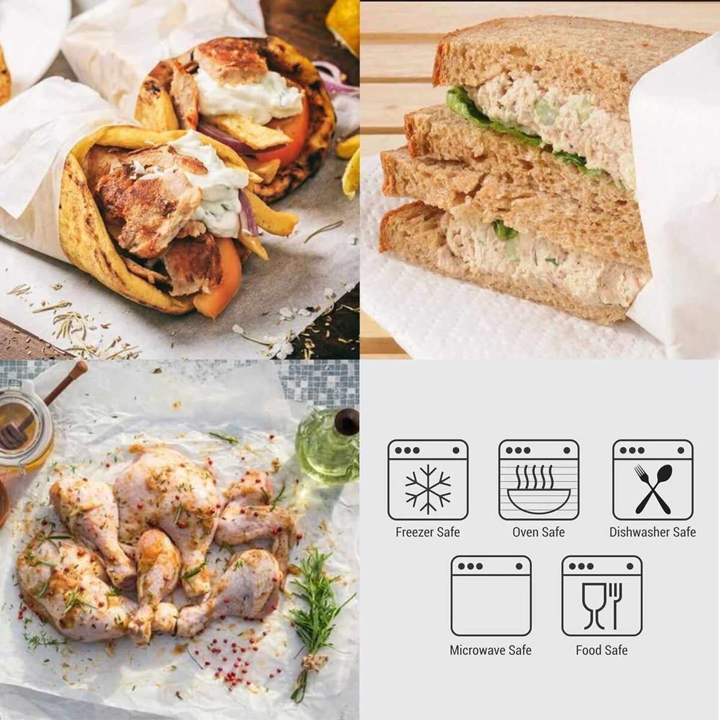 P100 Butter Paper - 9x12 Inch Food Wrapping Paper for Burger, Shawarma, Kababs, and Baking Items