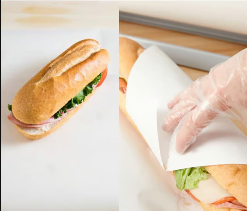 P100 Butter Paper - 9x12 Inch Food Wrapping Paper for Burger, Shawarma, Kababs, and Baking Items