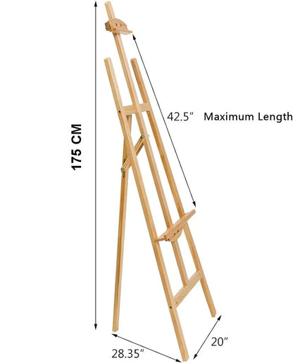 Sturdy Wooden Easels for Painting - Choose Your Size: 90cm, 120cm, 150cm, 175cm | Professional & Beginner Artists