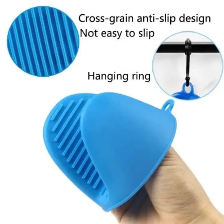 Silicone Heat Resistant Gloves with Clips - Non-Slip Insulation Mitts for Cooking, Baking, and Handling Hot Pots
