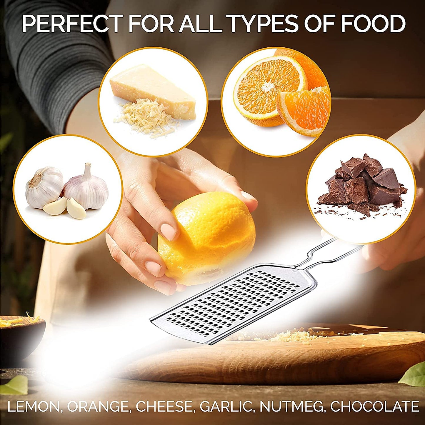 Multi-Functional Stainless Steel Grater for Cheese, Ginger, Garlic